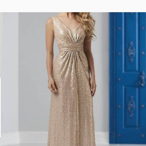 christina wu Dresses & Skirts - Christina Wu rose gold floor length sequin dress